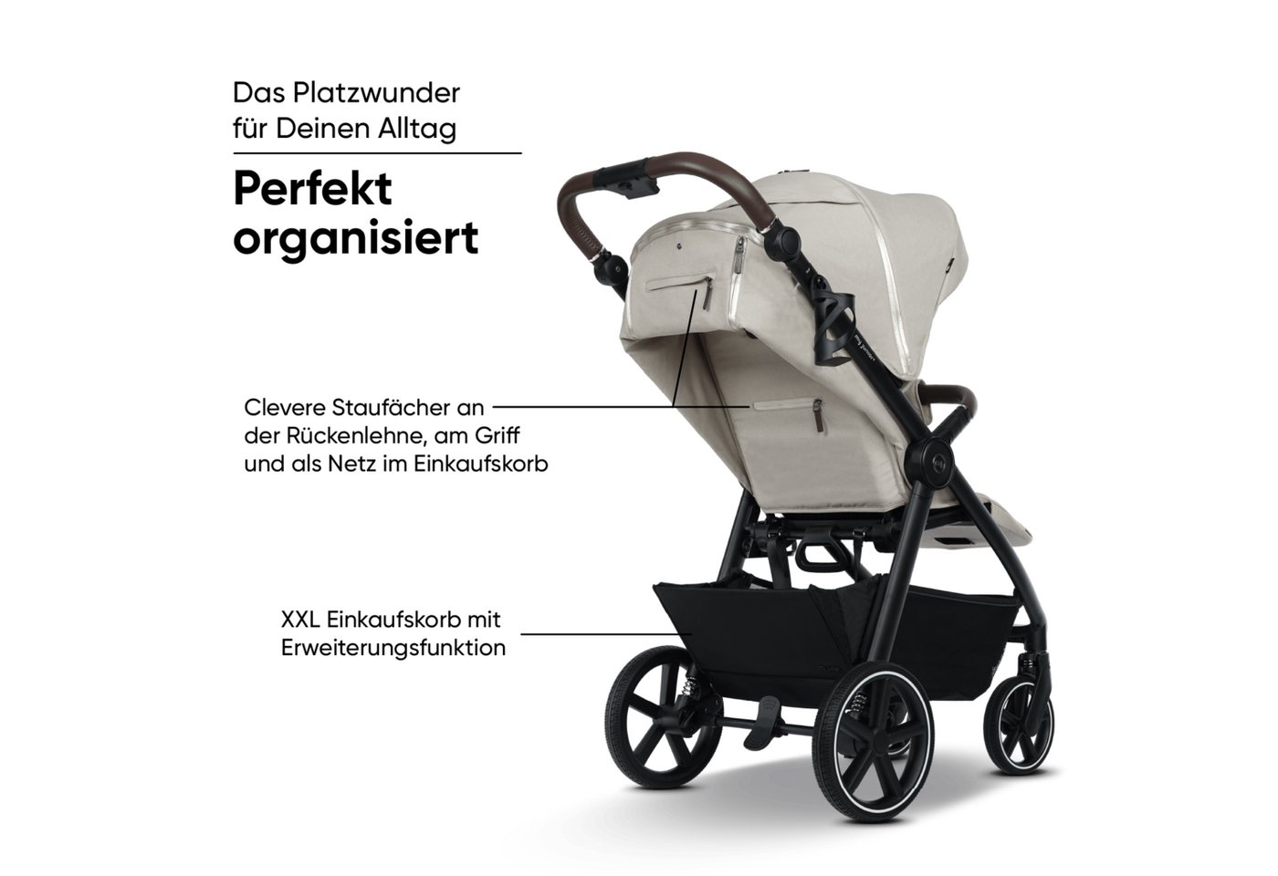 my junior Kinder-Buggy my junior® PLIA² Desert Bloom, (3-tlg), großer Komfortbuggy mit Luftkammerreifen – Bild 4 von 5