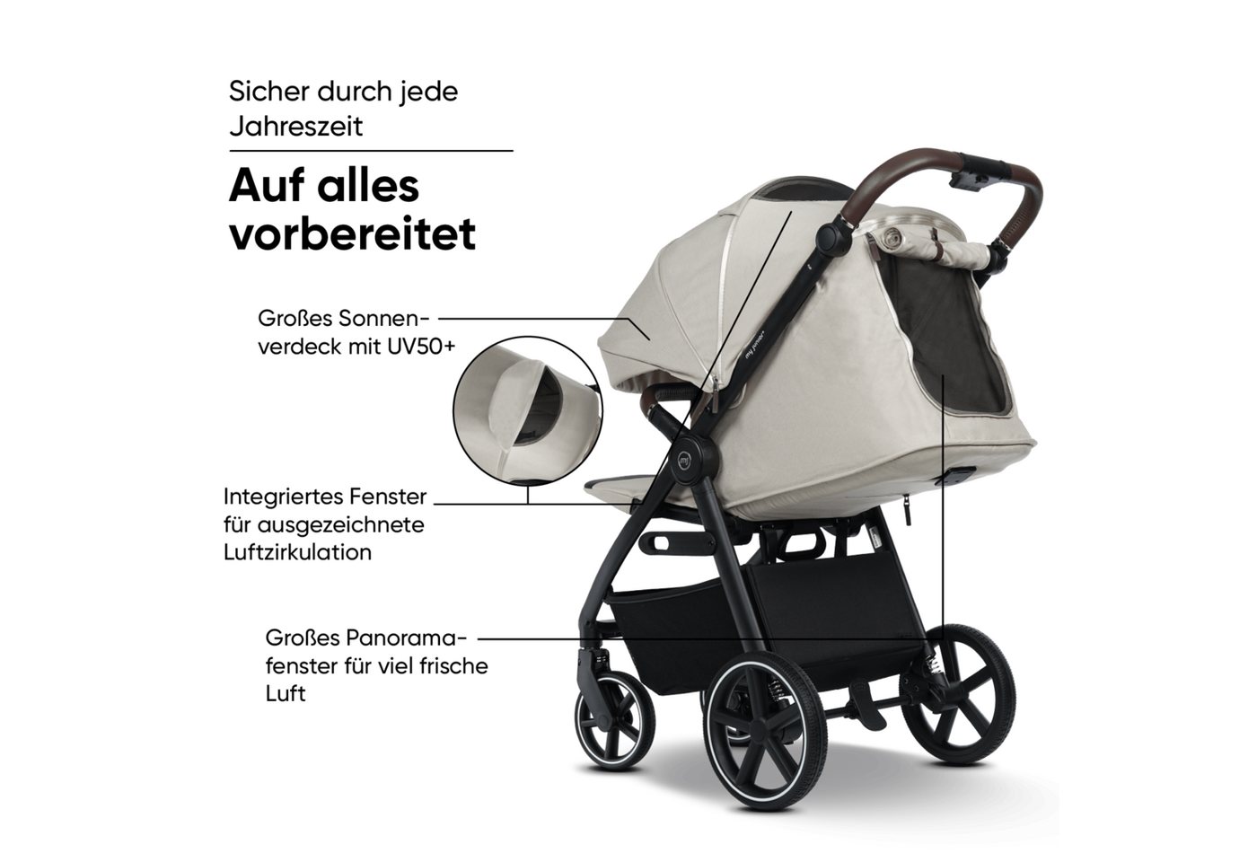 my junior Kinder-Buggy my junior® PLIA² Desert Bloom, (3-tlg), großer Komfortbuggy mit Luftkammerreifen – Bild 5 von 5