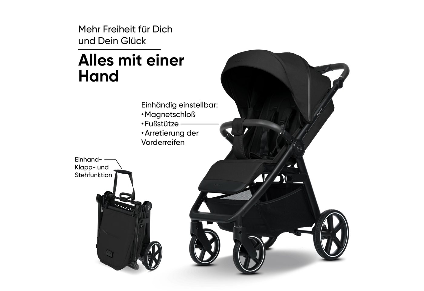 my junior Kinder-Buggy my junior® PLIA² Ink Stone, (3-tlg), großer Komfortbuggy mit Luftkammerreifen – Bild 2 von 5