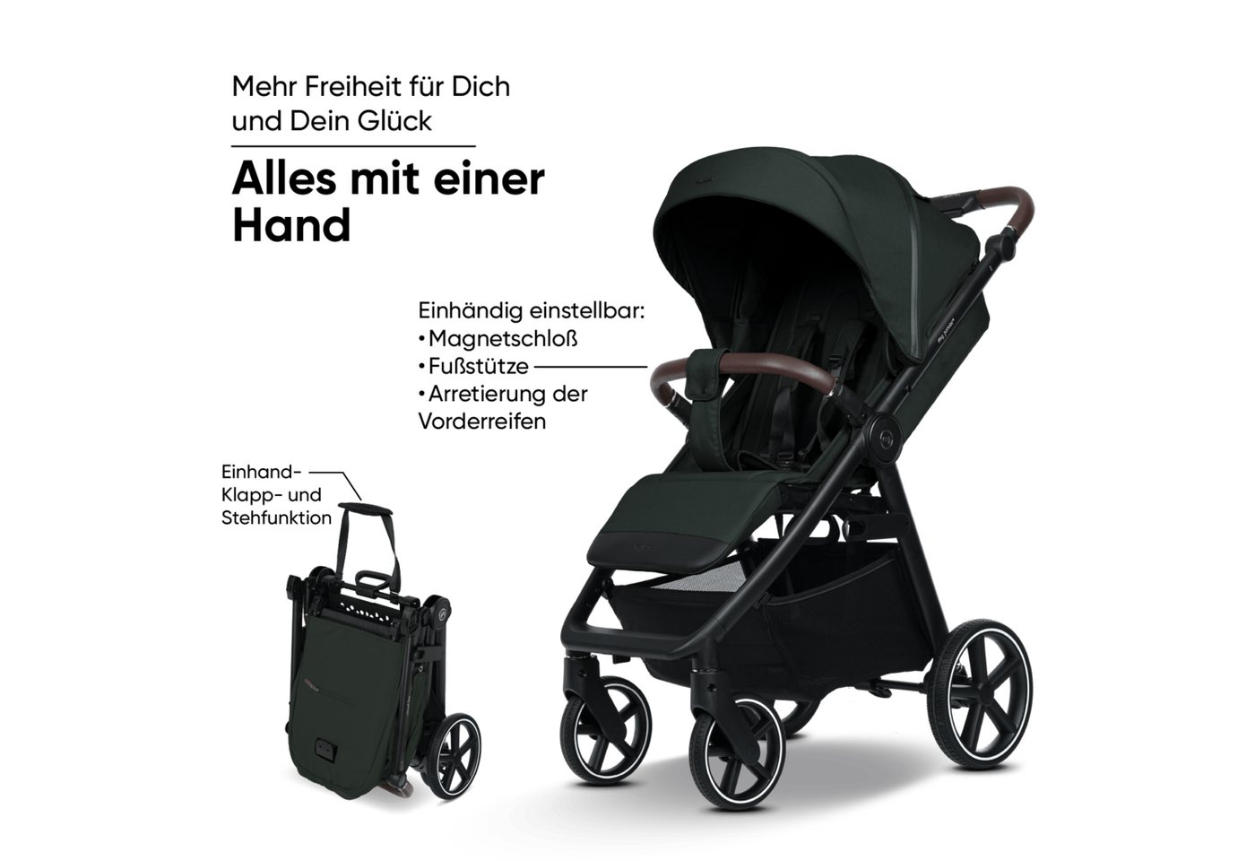 my junior Kinder-Buggy my junior® PLIA² Pine Forest, (3-tlg), großer Komfortbuggy mit Luftkammerreifen – Bild 2 von 5