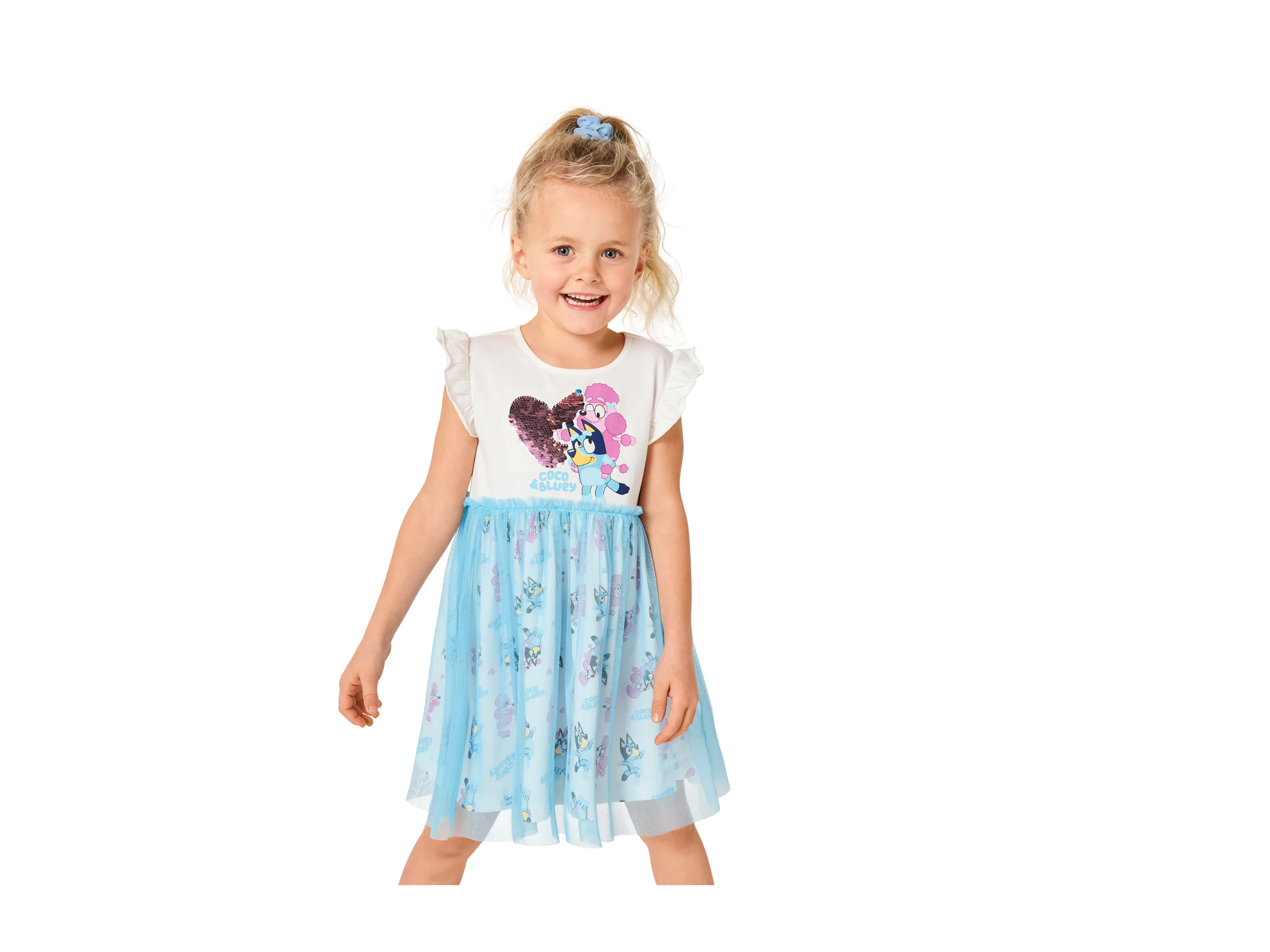 Kinder Kleid (weiß/blau, 110/116) – Bild 2 von 4