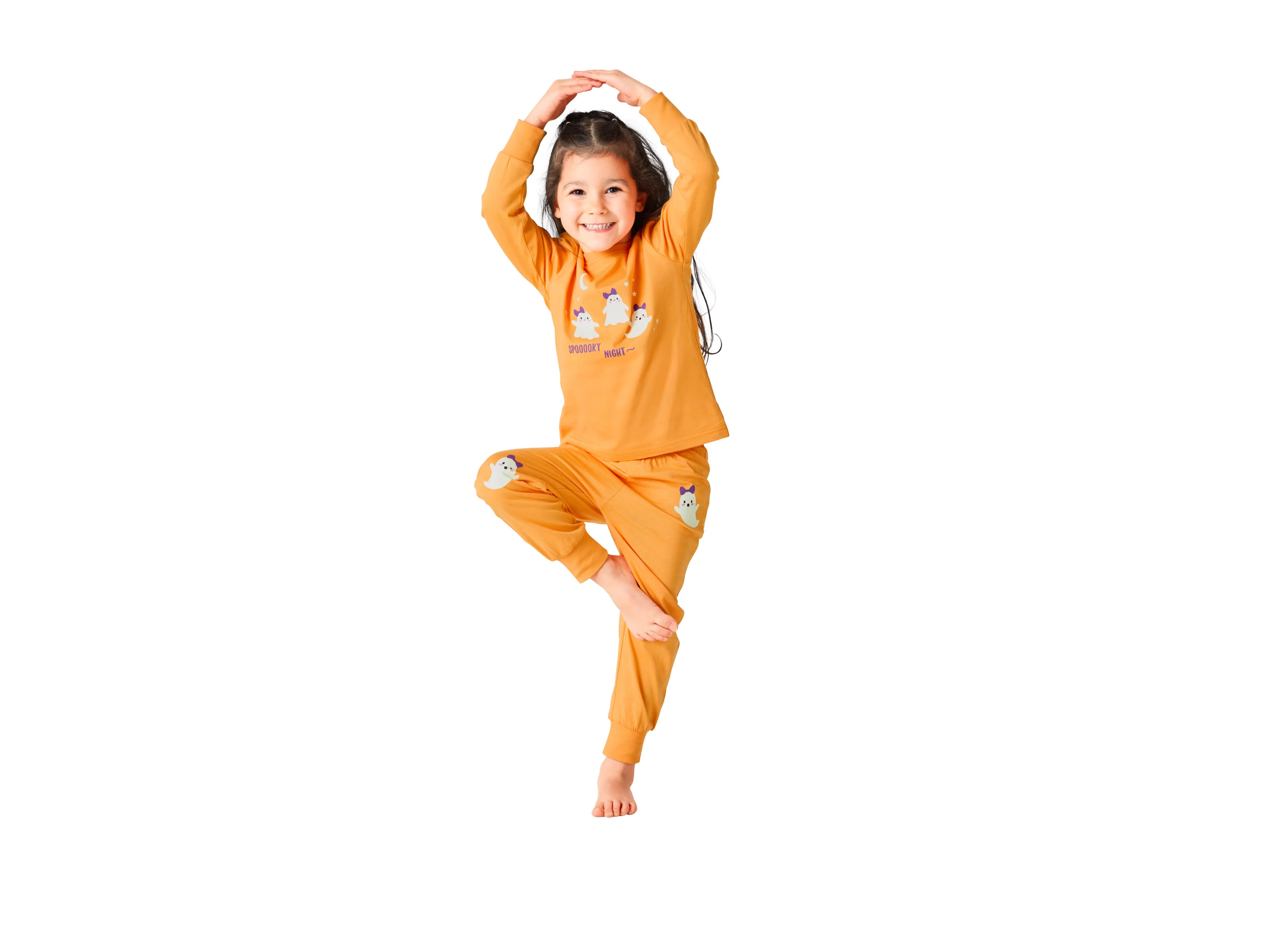 Kinder Pyjama (110/116, Orange) – Bild 2 von 4