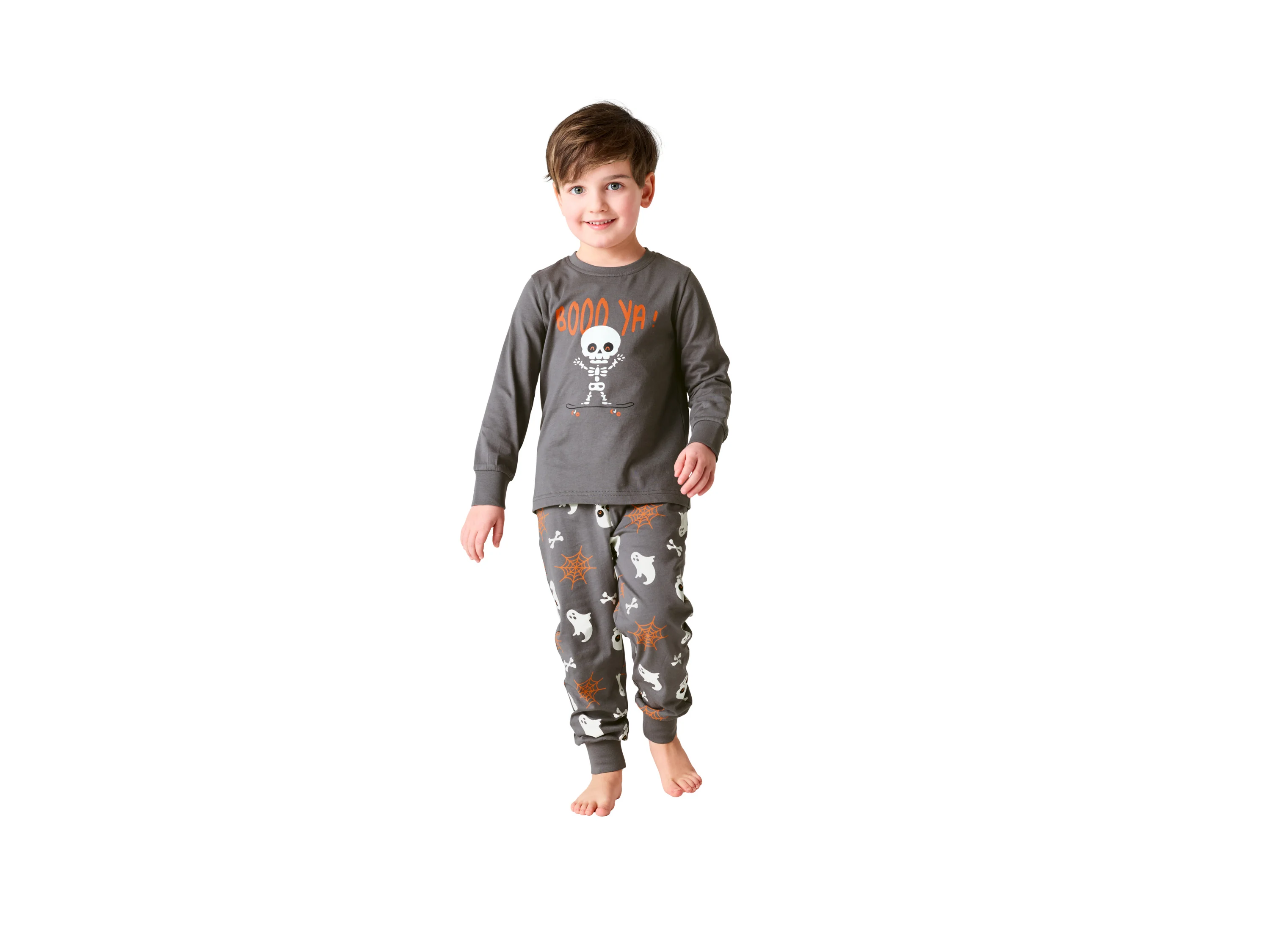 Kinder Pyjama (98/104, Grau) – Bild 3 von 4