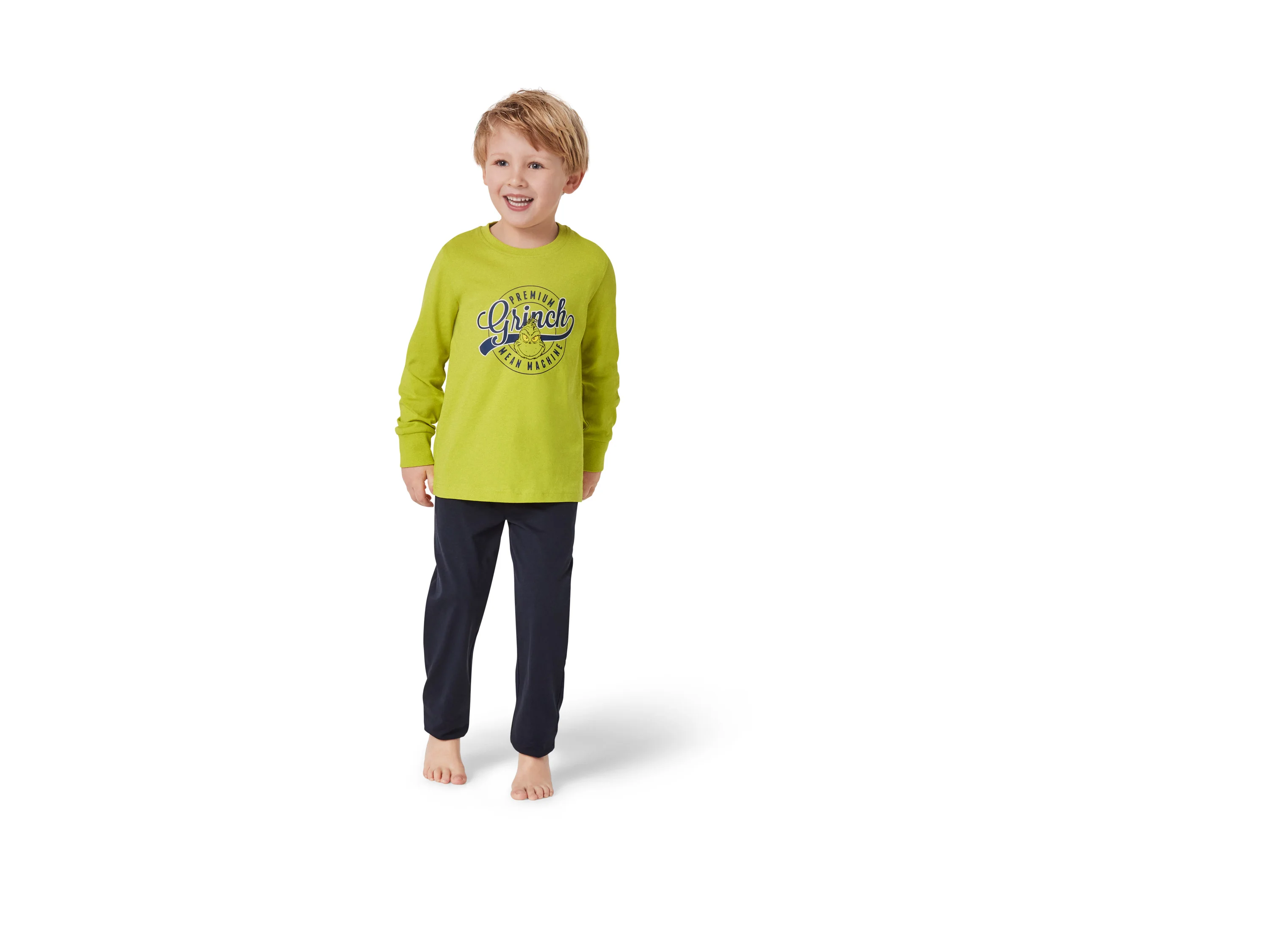Kinder Pyjama (grün/navy, 98/104) – Bild 2 von 4