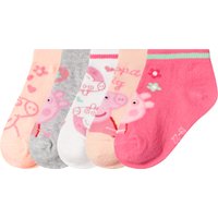 Kinder Sneakersocken, 5 Paar (Peppa Pig, 19-22)