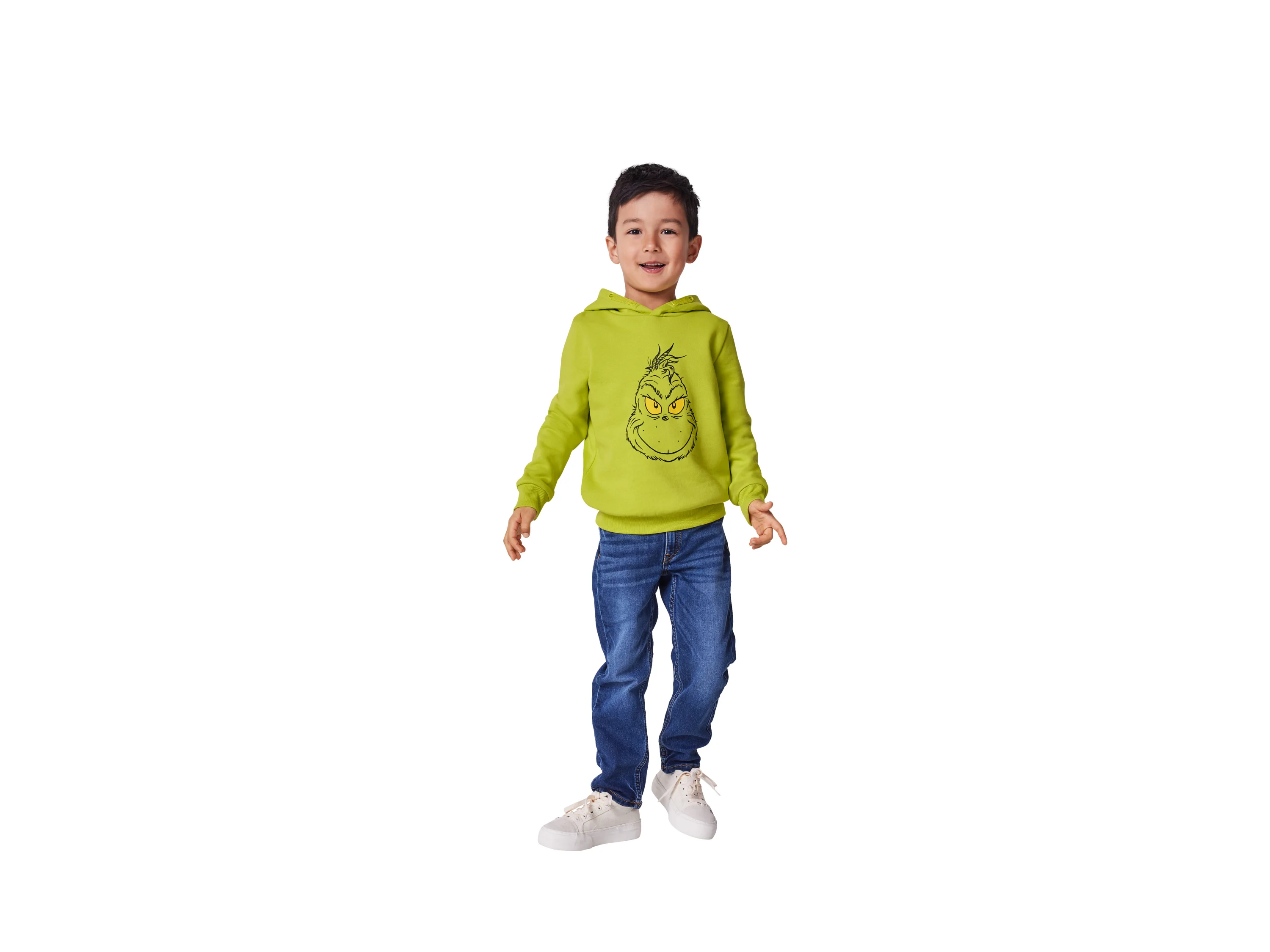 Kinder Sweathoodie / Kinder Sweatpullover (Grün, 98/104) – Bild 2 von 4