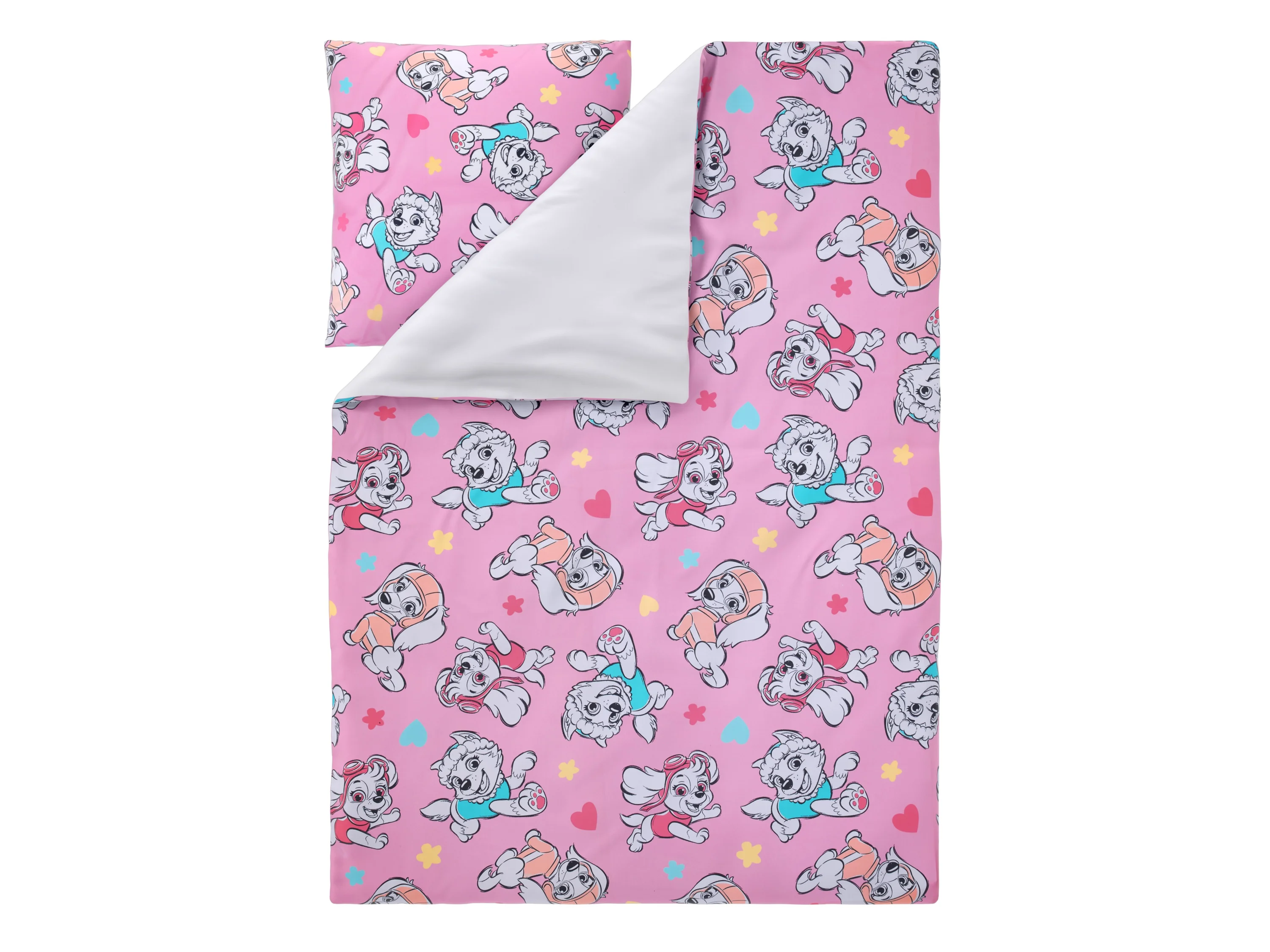 Kinder-Wendebettwäsche »Paw Patrol«, 135 x 200 cm (Weiß/Rosa) – Bild 4 von 4