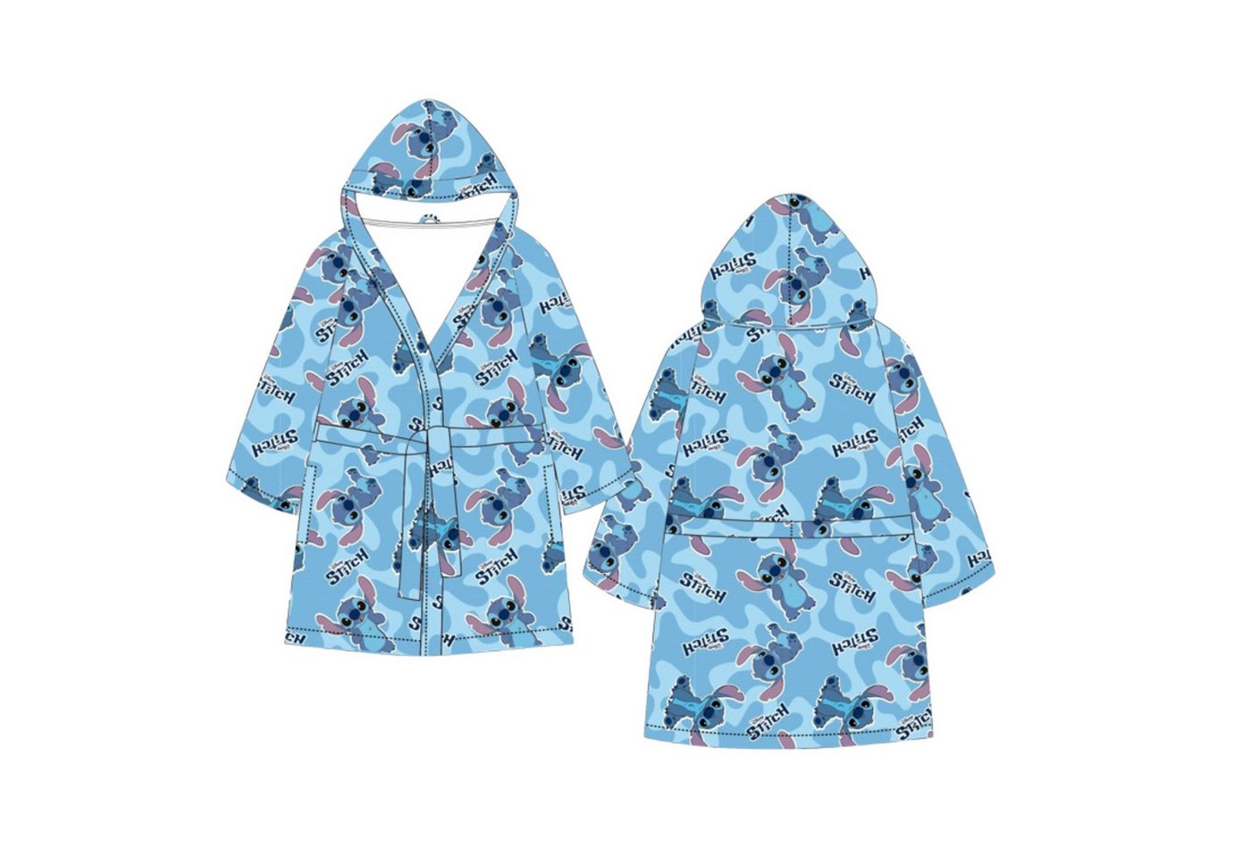 Lilo & Stitch Kinderbademantel Disney Lilo & Stitch Bademantel Kapuzenbademantel für Kinder – Bild 2 von 2