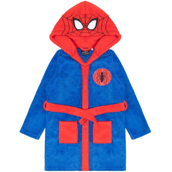 Spiderman Kinderbademantel Spiderman Bademantel Kinder, Kapuze, Bindegürtel
