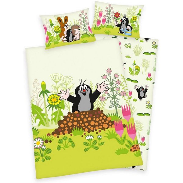Kinderbettwäsche Der kleine Maulwurf, Flanell, 2 teilig, und Freunde