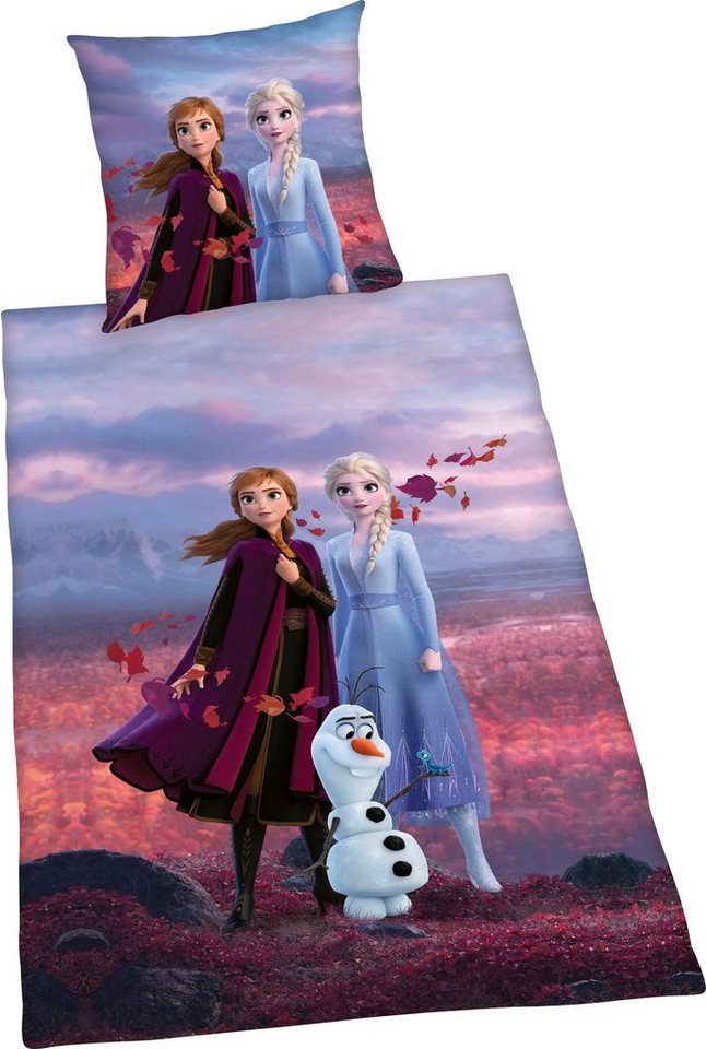Disney Kinderbettwäsche Disney´s Eiskönigin, Renforcé, mit tollem Anna und Elsa Motiv – Bild 2 von 5