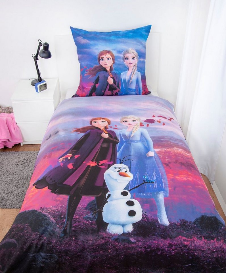 Disney Kinderbettwäsche Disney´s Eiskönigin, Renforcé, mit tollem Anna und Elsa Motiv – Bild 4 von 5