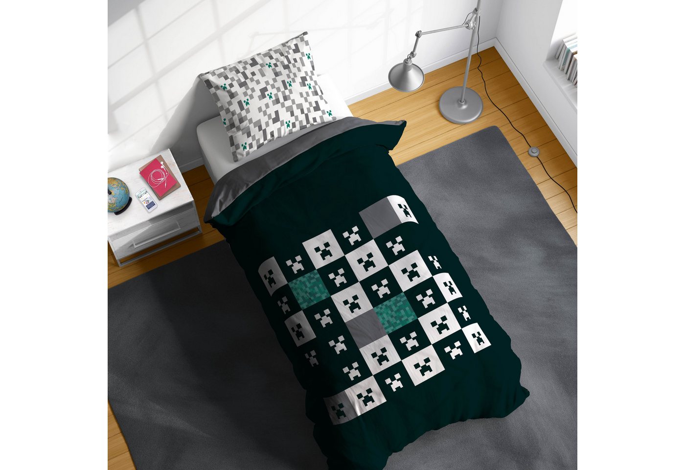 Minecraft Kinderbettwäsche Minecraft Creeper, Linon, 2 teilig, 100% Baumwolle – Bild 2 von 5