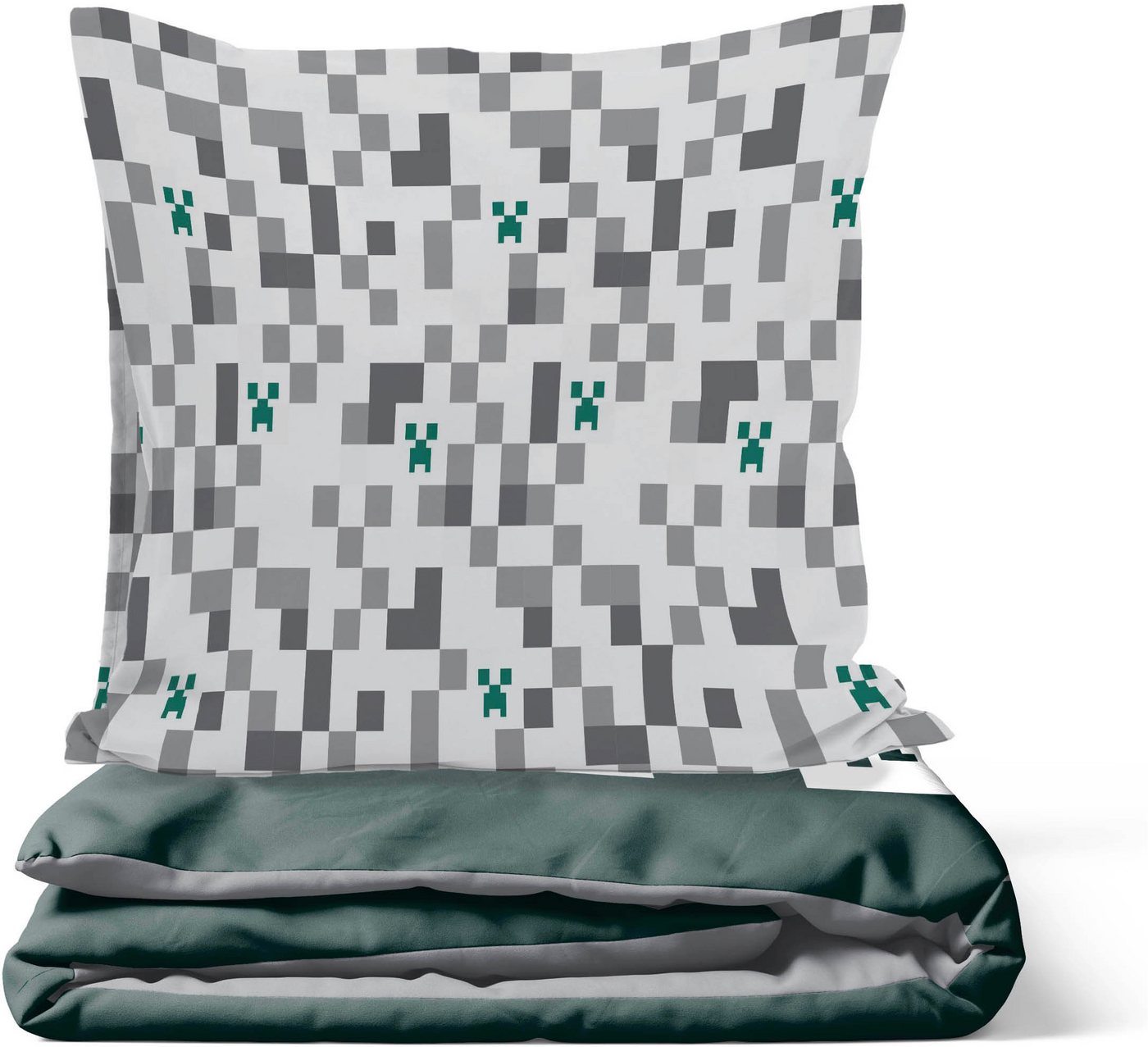 Minecraft Kinderbettwäsche Minecraft Creeper, Linon, 2 teilig, 100% Baumwolle – Bild 5 von 5
