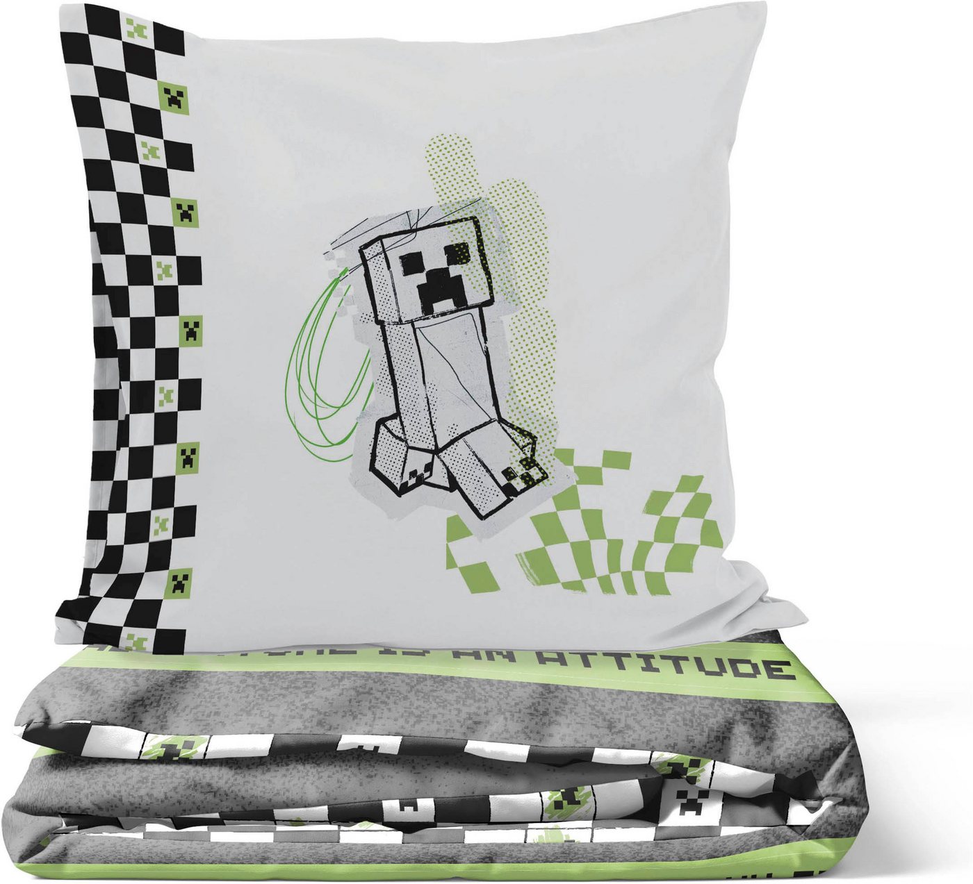 Minecraft Kinderbettwäsche Minecraft Doodle Skate, Linon, 2 teilig, 100% Baumwolle – Bild 5 von 5