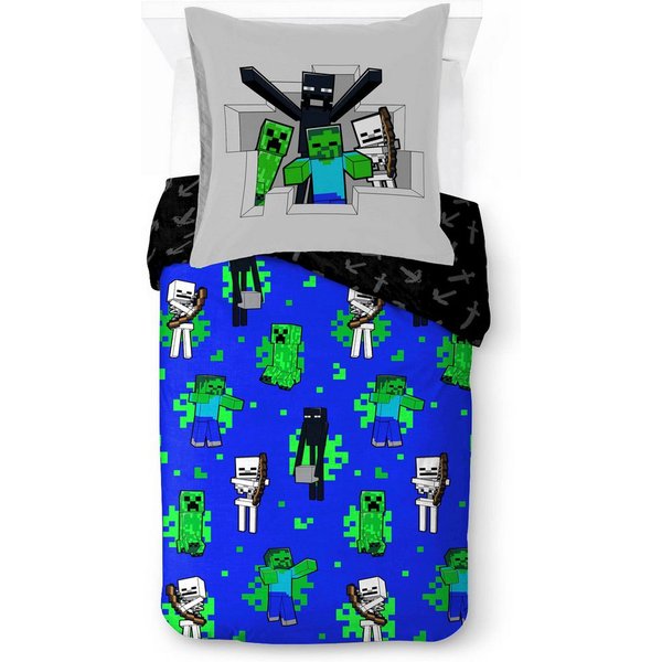 Minecraft Kinderbettwäsche Minecraft Fight Back, Linon, 2 teilig, 100% Baumwolle