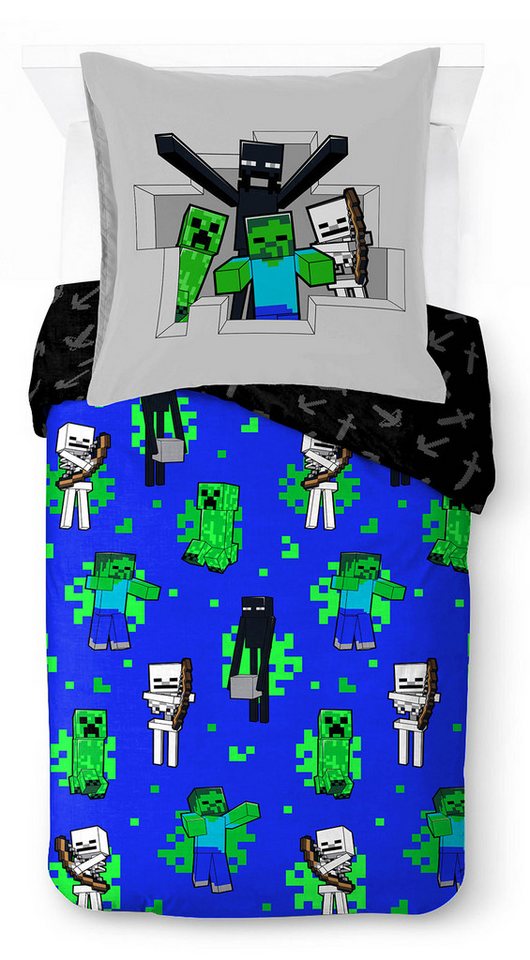 Minecraft Kinderbettwäsche Minecraft Fight Back, Linon, 2 teilig, 100% Baumwolle – Bild 4 von 5