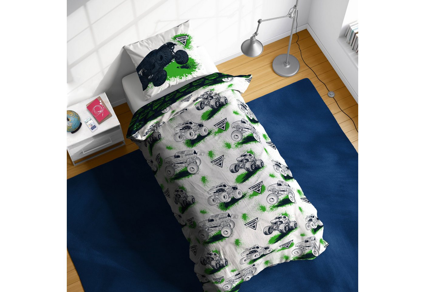 Kinderbettwäsche Monster Jam Splat, Linon, 2 teilig, 100% Baumwolle – Bild 2 von 5