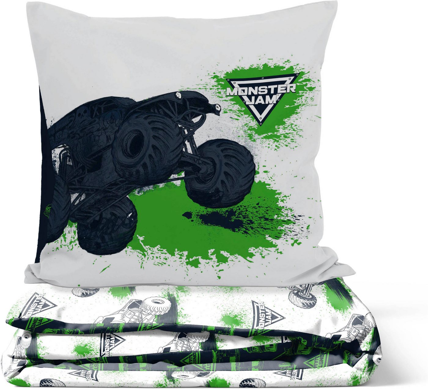 Kinderbettwäsche Monster Jam Splat, Linon, 2 teilig, 100% Baumwolle – Bild 5 von 5