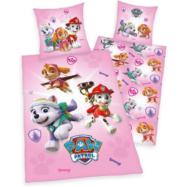 PAW PATROL Kinderbettwäsche Paw Patrol, Renforcé, 2 teilig, mit tollem Motiv