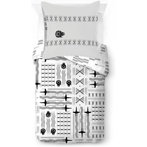 Star Wars Kinderbettwäsche Star Wars Patterned Check, Linon, 2 teilig, 100% Baumwolle
