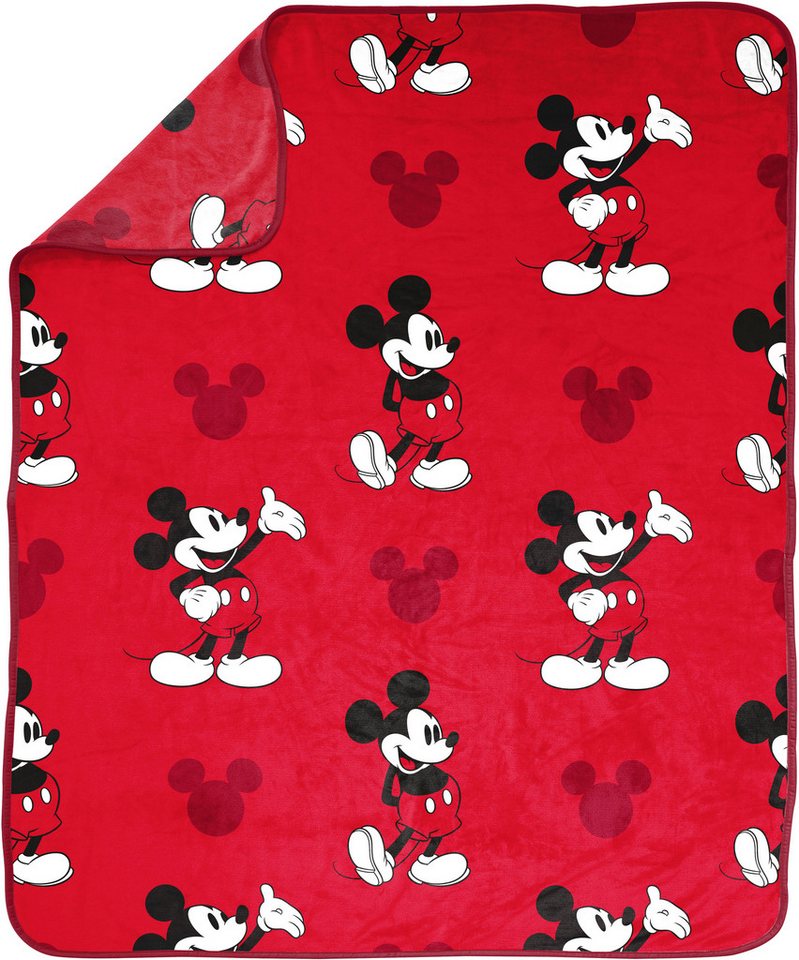 Kinderdecke Disney Decke Mickey Mouse, Disney, rot, gemütlich, 130 x 150 cm – Bild 2 von 5