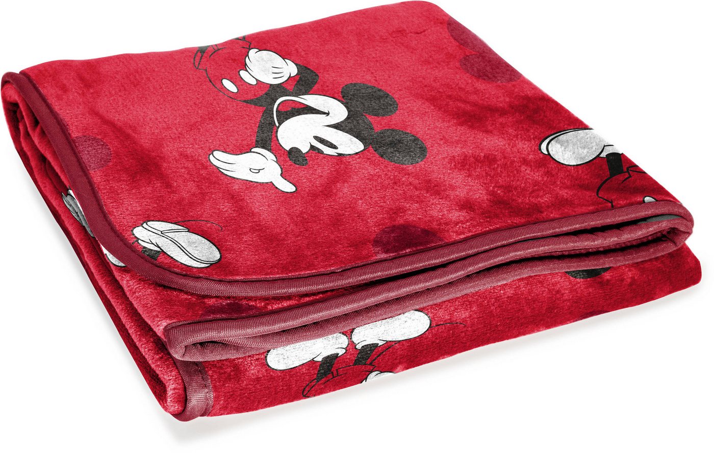 Kinderdecke Disney Decke Mickey Mouse, Disney, rot, gemütlich, 130 x 150 cm – Bild 3 von 5