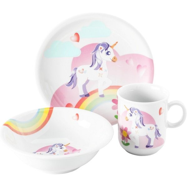 Seltmann Weiden Kindergeschirr-Set Seltmann Weiden Compact Mein kleines Einhorn 3tlg., 1 Personen, Porzellan
