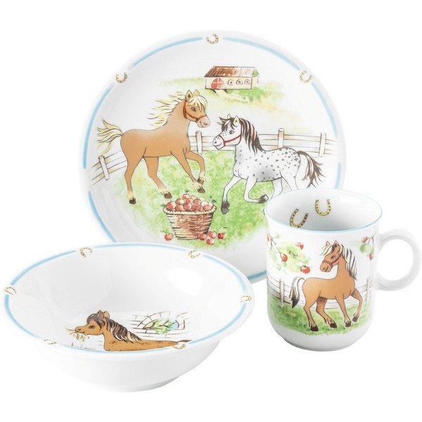 Seltmann Weiden Kindergeschirr-Set Seltmann Weiden Compact Mein Pony Kinder Set 3tlg., 1 Personen, Porzellan