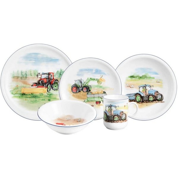 Seltmann Weiden Kindergeschirr-Set Seltmann Weiden Compact Mein Traktor Kinder Set 5 tlg., 1 Personen, Porzellan