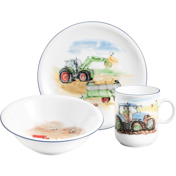 Seltmann Weiden Kindergeschirr-Set Seltmann Weiden Compact Mein Traktor Kinder Set 3tlg., 1 Personen, Porzellan