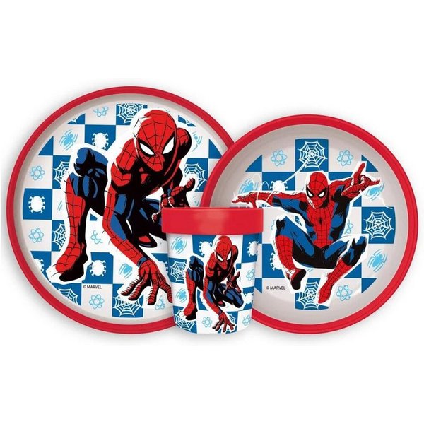 Spiderman Kindergeschirr-Set Spiderman Midnight Flyer rutschfestes Geschirrset