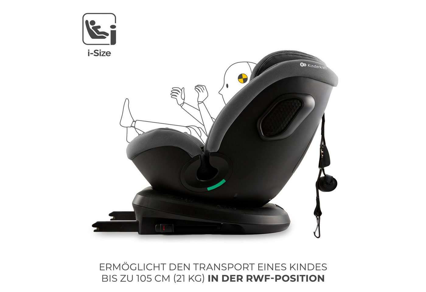 Kinderkraft Autokindersitz XPEDITION 3 i-Size, ab: Geburt, ab: 76 cm, bis: 105 cm, 360° – drehbarer Kindersitz – Bild 4 von 5