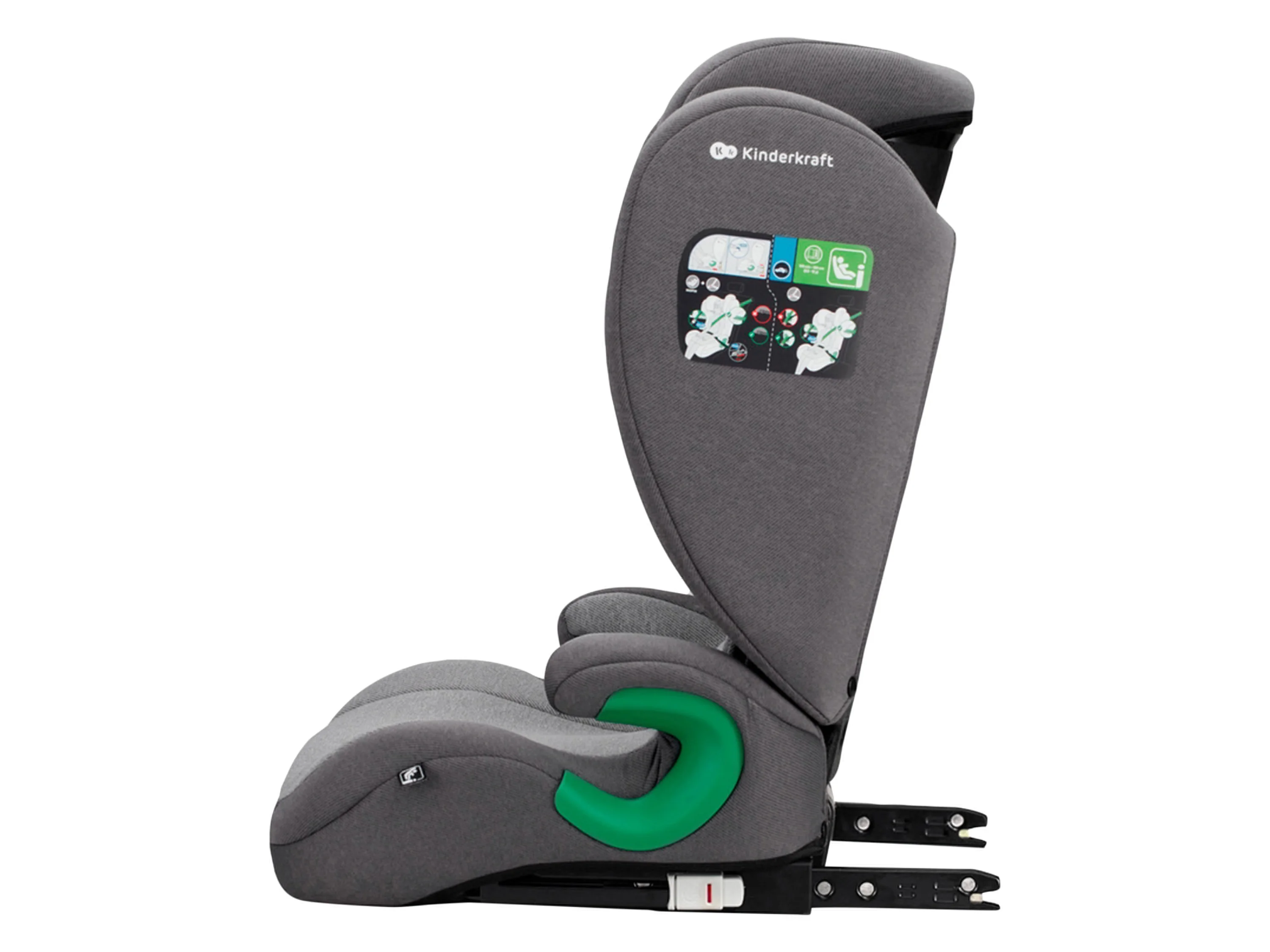 KINDERKRAFT Autositz JUNIOR FIX 2 (Rocket Grey) – Bild 4 von 4