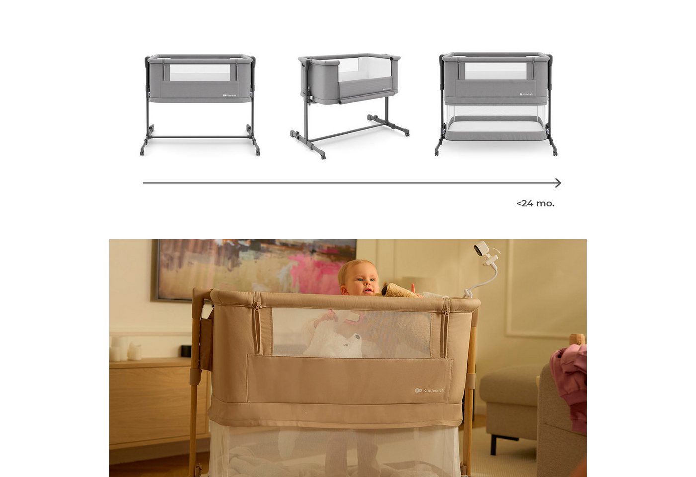Kinderkraft Beistellbett Nestee Grow 2 – Bild 3 von 5