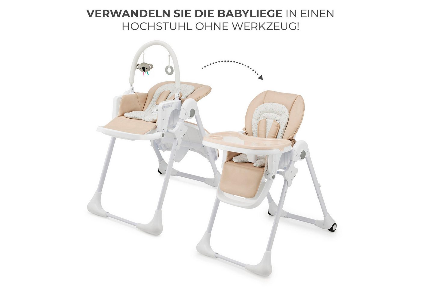 Kinderkraft Hochstuhl TUMMIE, mit Liegefunktion – Bild 3 von 5