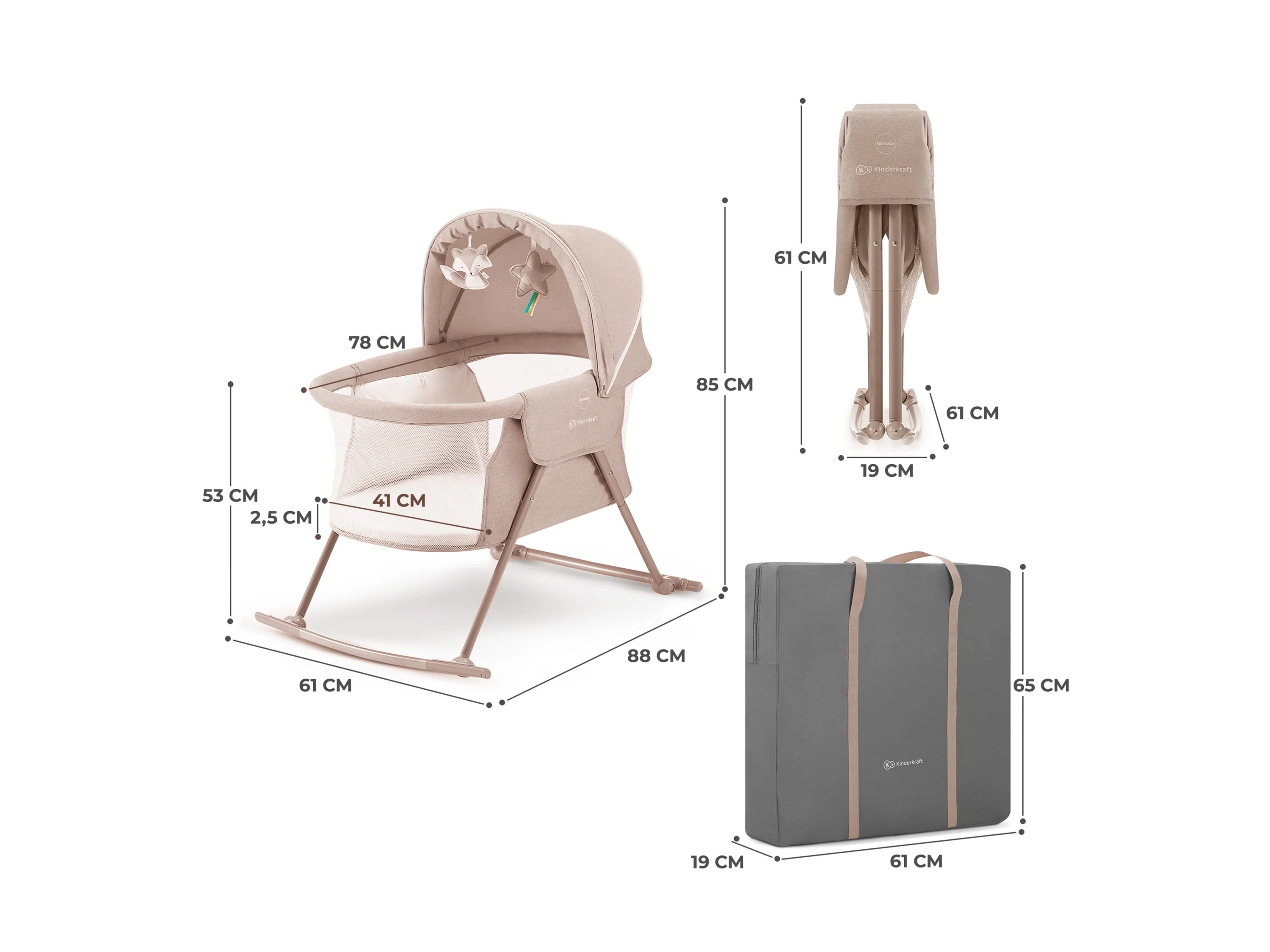 KINDERKRAFT Kinderbett »LOVI CLASSIC« (Beige) – Bild 4 von 4