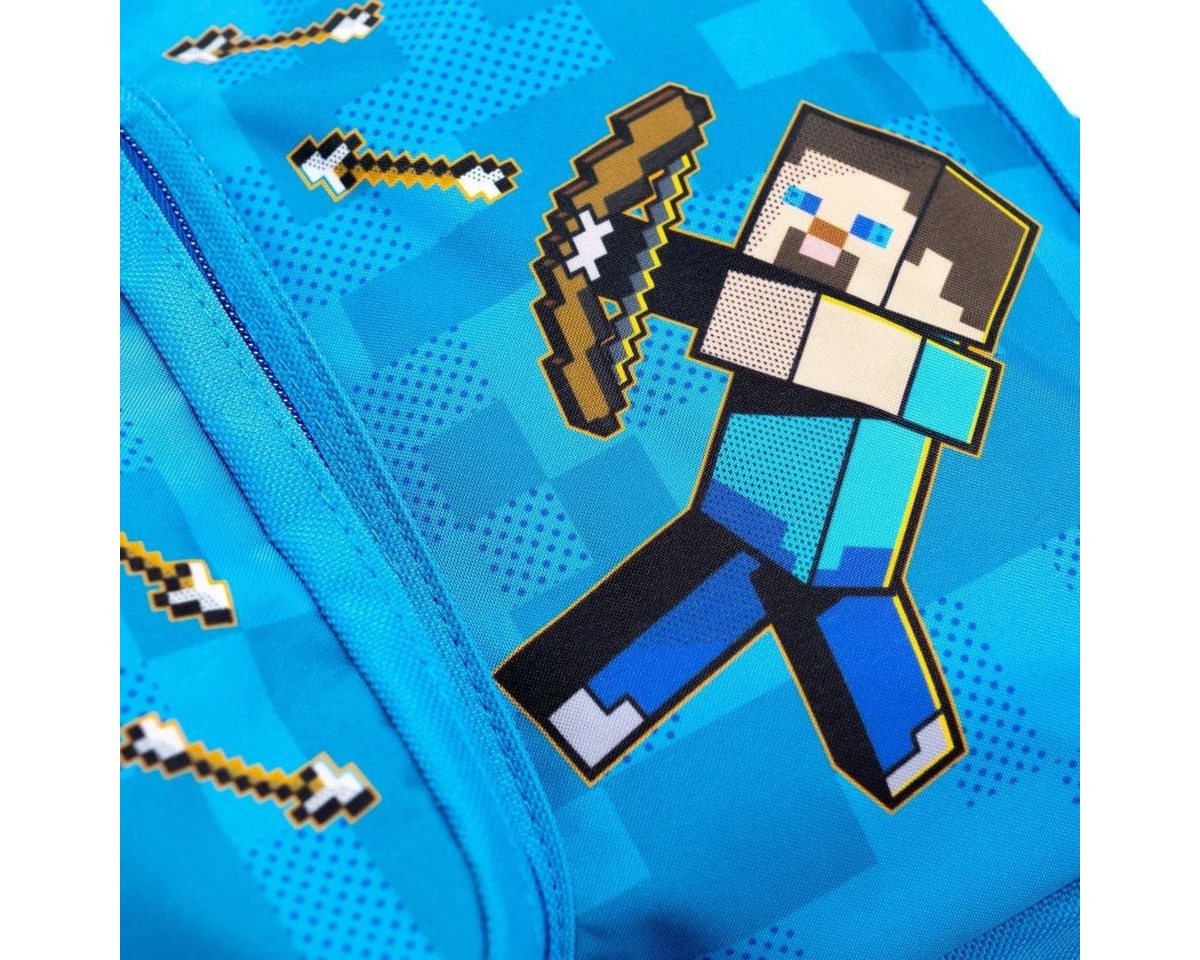 Minecraft Kinderrucksack MINECRAFT Kinder Rucksack Jungen + Mädchen Blau Gamer – Bild 3 von 5