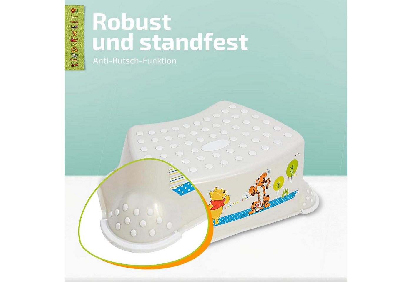 KiNDERWELT Tritthocker 2er Set Winnie Puuh perlweiß WC- Aufsatz + Hocker (2er Set) – Bild 5 von 5