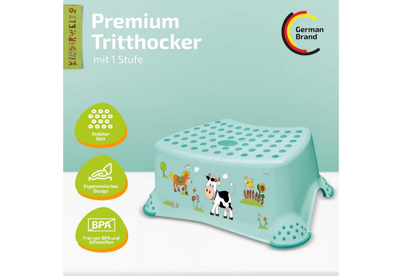 KiNDERWELT Tritthocker Premium stabiler Tritthocker Vaiana – Bild 2 von 5