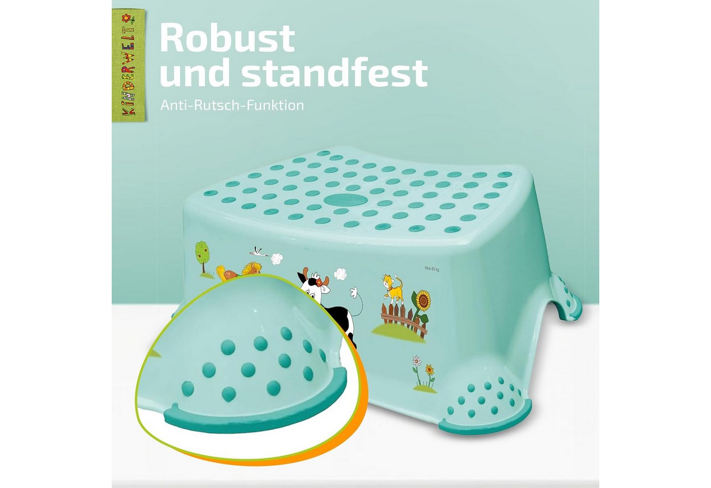 KiNDERWELT Tritthocker Premium stabiler Tritthocker weiß – Bild 3 von 5