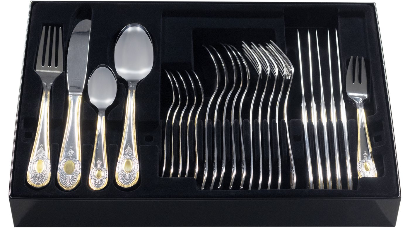 KING Besteck-Set »VIERAILLA GOLD« (31-tlg), 6 Personen, Edelstahl 18/0, mit Dekor in Gold-Optik, inkl. Etui – Bild 3 von 3