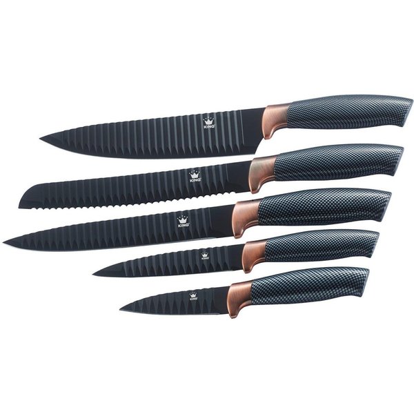 KING Messer-Set Carbon Design (Set, 5-tlg), Wellenschliff