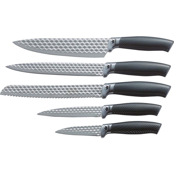 KING Messer-Set CARBON DIAMOND (Set, 5-tlg), Klingen mit Rautenstruktur