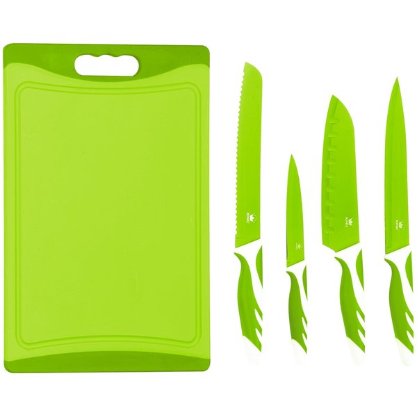 KING Messer-Set Küchenmesserset »CUTTING« (Set, 5-tlg), 4 Küchenmesser, 1 Schneidebrett