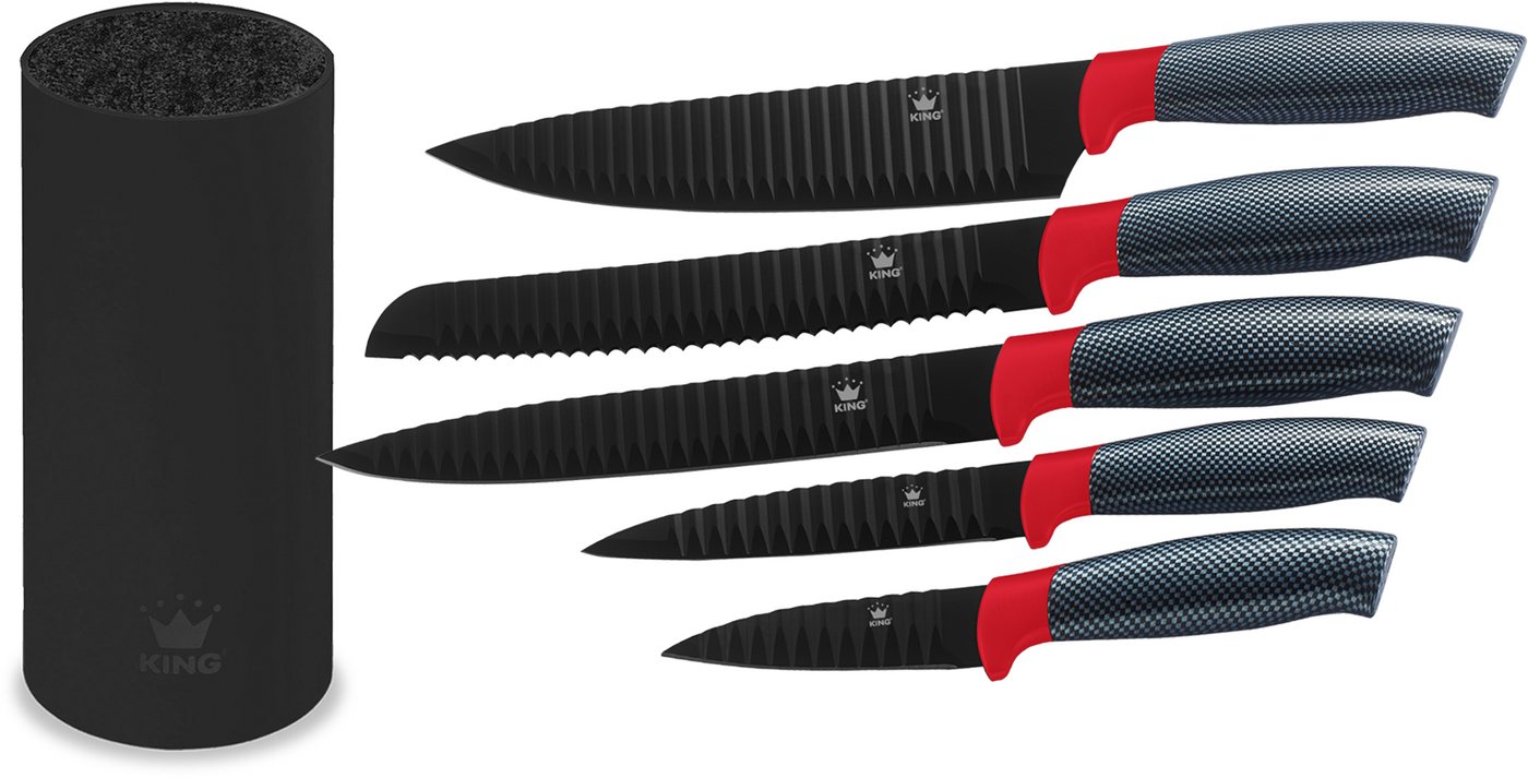 KING Messerblock Carbon Optic (9tlg), inkl. 3-teiligem Dosen-Set – Bild 3 von 5