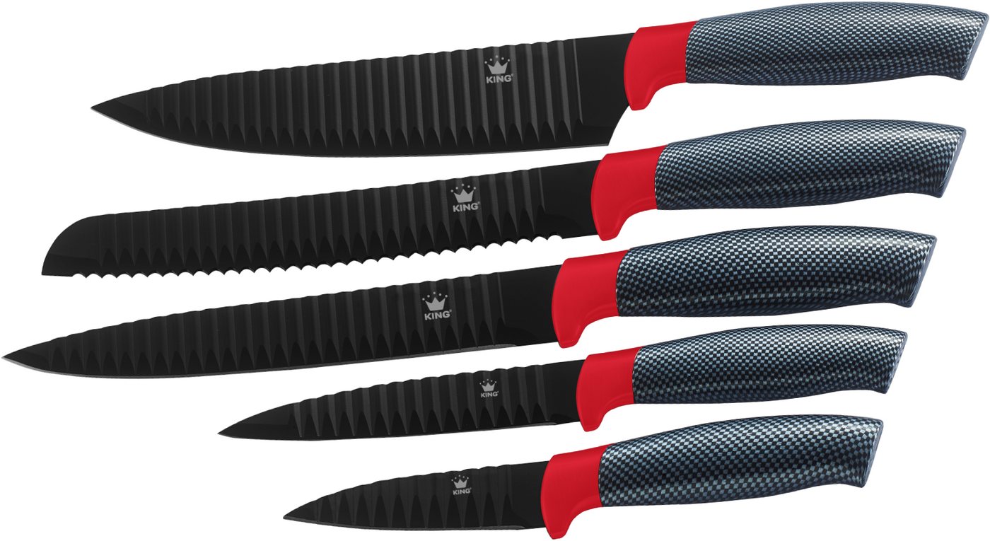 KING Messerblock Carbon Optic (9tlg), inkl. 3-teiligem Dosen-Set – Bild 4 von 5