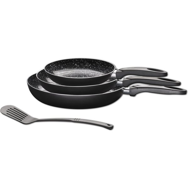 KING Pfannen-Set, Aluminium (Set, 4-tlg., je 1x Bratpfanne Ø 20 cm - H. 3,5 cm, Ø 24 cm - 4 cm, Ø 28 cm, 5 cm), Induktion