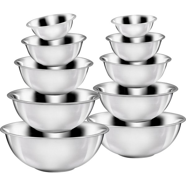 KING Schüssel, Edelstahl, (Set, 10-tlg), ineinander stapelbar, 16/20/24/28/32 cm