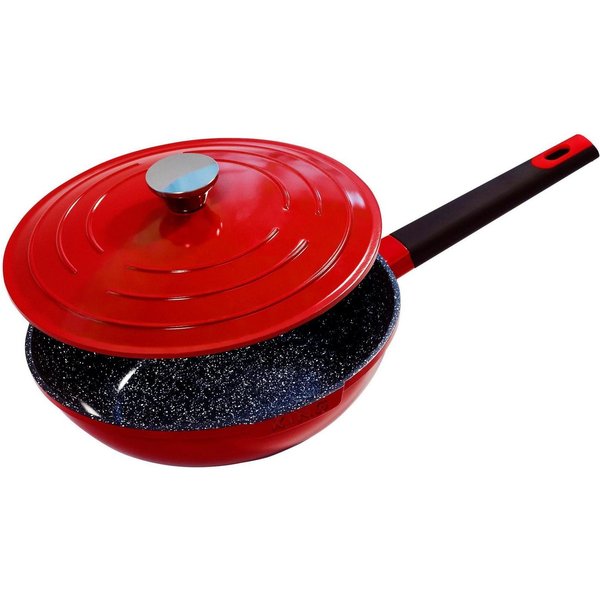 KING Wok Shine Red, Aluminiumguss (1-tlg), Ø 28 cm, Induktion